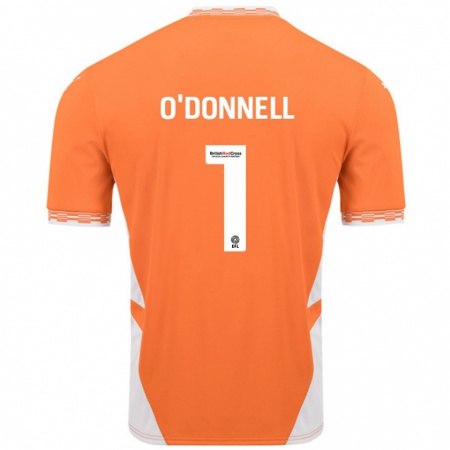 Kandiny Gyermek Richard O'donnell #1 Narancssárga Fehér Hazai Jersey 2024/25 Mez Póló Ing