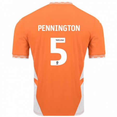 Kandiny Gyermek Matthew Pennington #5 Narancssárga Fehér Hazai Jersey 2024/25 Mez Póló Ing