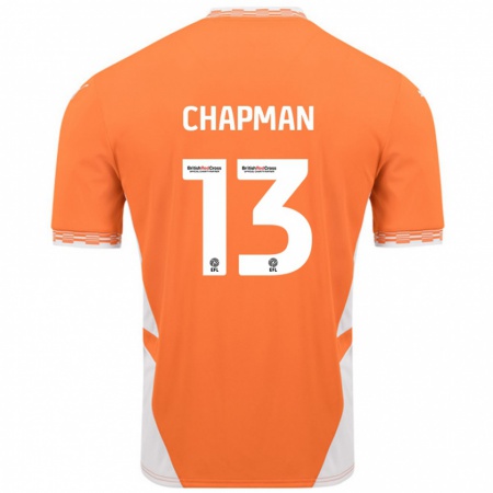 Kandiny Gyermek Mackenzie Chapman #13 Narancssárga Fehér Hazai Jersey 2024/25 Mez Póló Ing