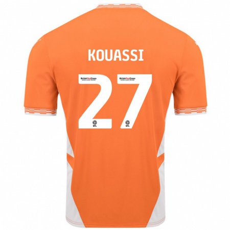 Kandiny Gyermek Kylian Kouassi #27 Narancssárga Fehér Hazai Jersey 2024/25 Mez Póló Ing