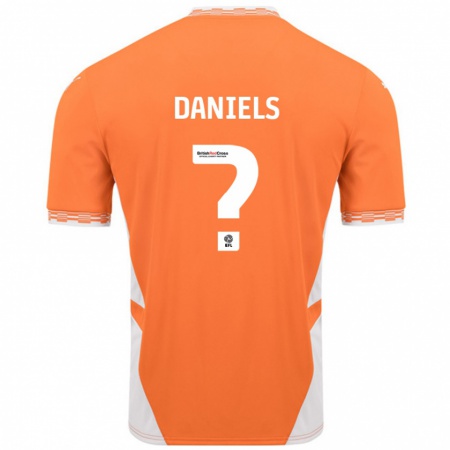 Kandiny Gyermek Jake Daniels #0 Narancssárga Fehér Hazai Jersey 2024/25 Mez Póló Ing