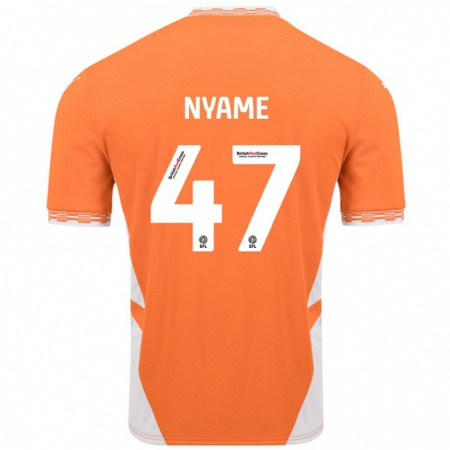 Kandiny Gyermek Josh Nyame #47 Narancssárga Fehér Hazai Jersey 2024/25 Mez Póló Ing