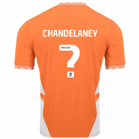 Kandiny Gyermek Yulan Chandelaney #0 Narancssárga Fehér Hazai Jersey 2024/25 Mez Póló Ing