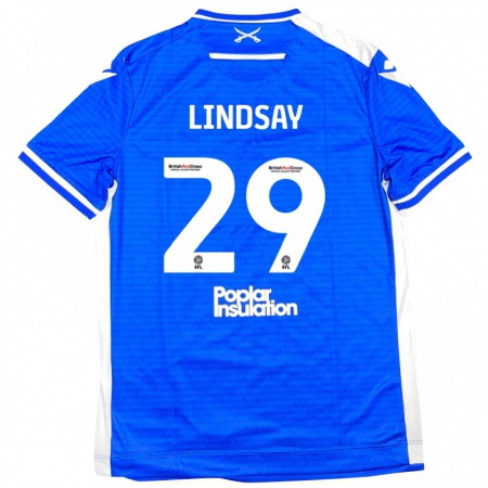 Kandiny Gyermek Jamie Lindsay #29 Kék Fehér Hazai Jersey 2024/25 Mez Póló Ing