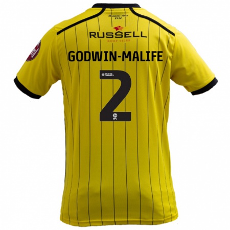 Kandiny Gyermek Udoka Godwin-Malife #2 Sárga Hazai Jersey 2024/25 Mez Póló Ing