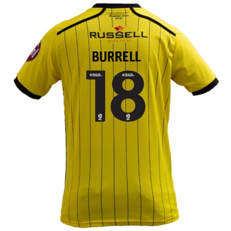 Kandiny Gyermek Rumarn Burrell #18 Sárga Hazai Jersey 2024/25 Mez Póló Ing