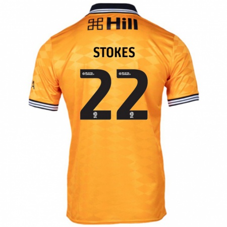 Kandiny Gyermek Josh Stokes #22 Narancs Hazai Jersey 2024/25 Mez Póló Ing