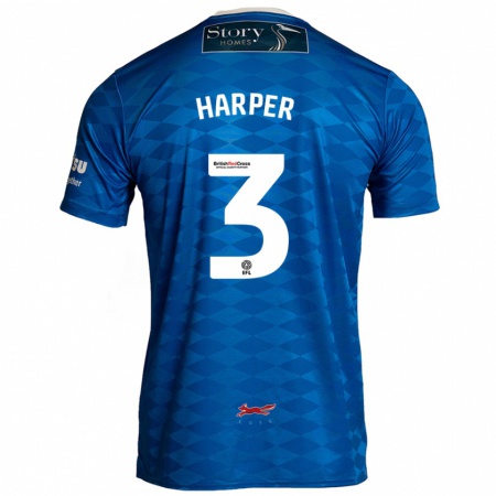 Kandiny Gyermek Cameron Harper #3 Kék Hazai Jersey 2024/25 Mez Póló Ing