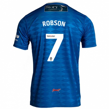 Kandiny Gyermek Ethan Robson #7 Kék Hazai Jersey 2024/25 Mez Póló Ing