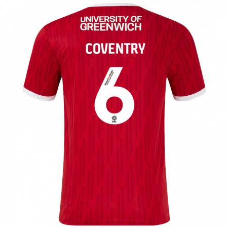 Kandiny Gyermek Conor Coventry #6 Piros Fehér Hazai Jersey 2024/25 Mez Póló Ing