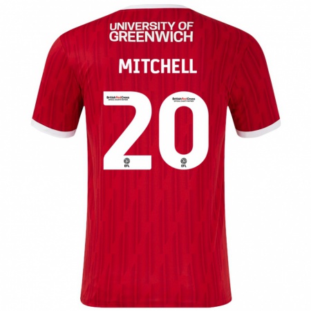 Kandiny Gyermek Zach Mitchell #20 Piros Fehér Hazai Jersey 2024/25 Mez Póló Ing