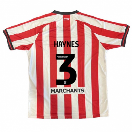 Kandiny Gyermek Ryan Haynes #3 Piros Fehér Hazai Jersey 2024/25 Mez Póló Ing