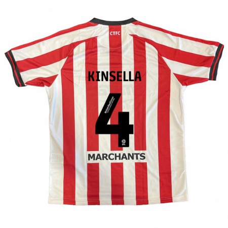 Kandiny Gyermek Liam Kinsella #4 Piros Fehér Hazai Jersey 2024/25 Mez Póló Ing