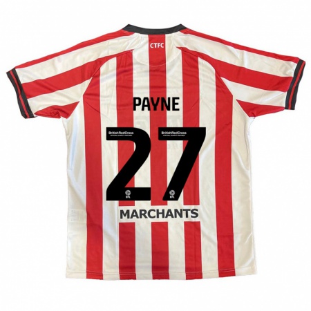 Kandiny Gyermek Lewis Payne #27 Piros Fehér Hazai Jersey 2024/25 Mez Póló Ing