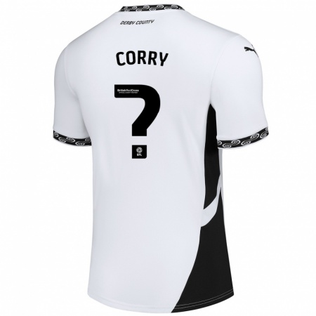 Kandiny Gyermek Sean Corry #0 Fehér Fekete Hazai Jersey 2024/25 Mez Póló Ing