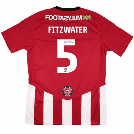 Kandiny Gyermek Jack Fitzwater #5 Piros Fehér Hazai Jersey 2024/25 Mez Póló Ing