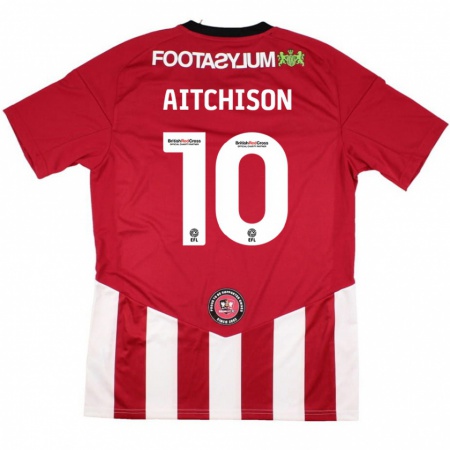 Kandiny Gyermek Jack Aitchison #10 Piros Fehér Hazai Jersey 2024/25 Mez Póló Ing