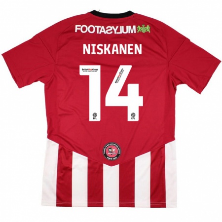 Kandiny Gyermek Ilmari Niskanen #14 Piros Fehér Hazai Jersey 2024/25 Mez Póló Ing