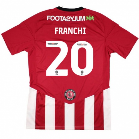 Kandiny Gyermek Matilda Franchi #20 Piros Fehér Hazai Jersey 2024/25 Mez Póló Ing