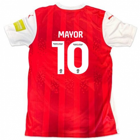 Kandiny Gyermek Danny Mayor #10 Piros Fehér Hazai Jersey 2024/25 Mez Póló Ing