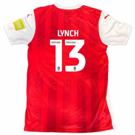 Kandiny Gyermek Jay Lynch #13 Piros Fehér Hazai Jersey 2024/25 Mez Póló Ing