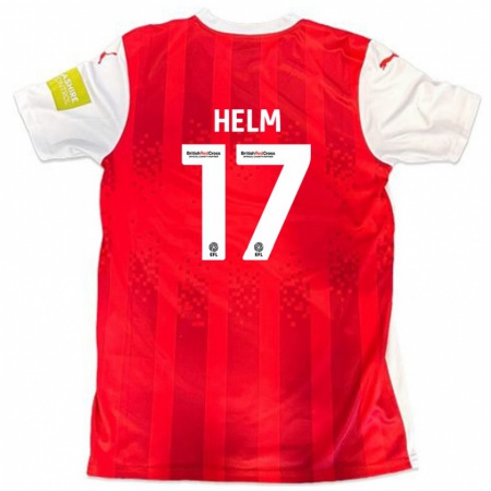 Kandiny Gyermek Mark Helm #17 Piros Fehér Hazai Jersey 2024/25 Mez Póló Ing