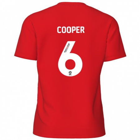 Kandiny Gyermek Brandon Cooper #6 Piros Hazai Jersey 2024/25 Mez Póló Ing