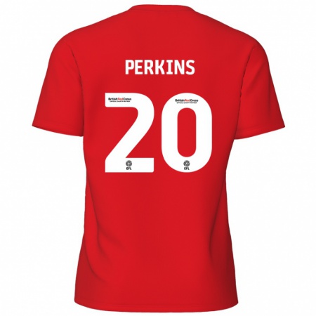 Kandiny Gyermek Sonny Perkins #20 Piros Hazai Jersey 2024/25 Mez Póló Ing