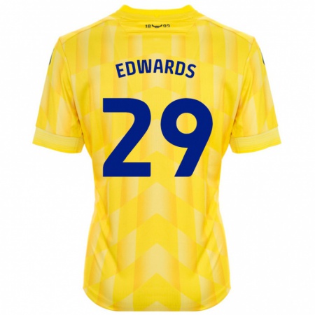 Kandiny Gyermek Kyle Edwards #29 Sárga Hazai Jersey 2024/25 Mez Póló Ing