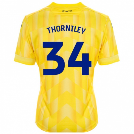 Kandiny Gyermek Jordan Thorniley #34 Sárga Hazai Jersey 2024/25 Mez Póló Ing