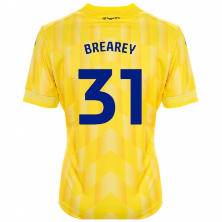 Kandiny Gyermek Eddie Brearey #31 Sárga Hazai Jersey 2024/25 Mez Póló Ing