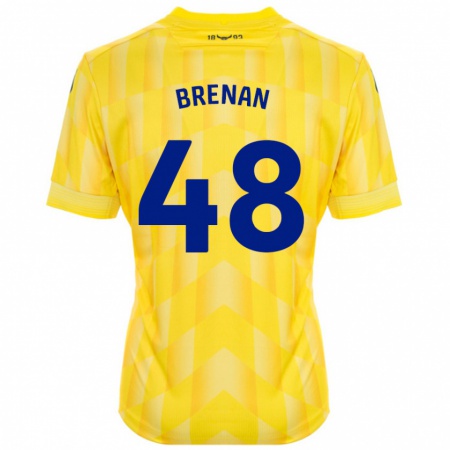 Kandiny Gyermek Tobias Brenan #48 Sárga Hazai Jersey 2024/25 Mez Póló Ing