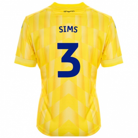 Kandiny Gyermek Gemma Sims #3 Sárga Hazai Jersey 2024/25 Mez Póló Ing