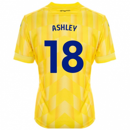 Kandiny Gyermek Alex Ashley #18 Sárga Hazai Jersey 2024/25 Mez Póló Ing