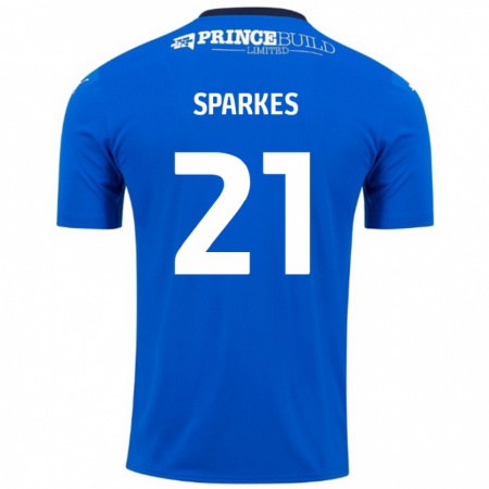 Kandiny Gyermek Jack Sparkes #21 Kék Fehér Hazai Jersey 2024/25 Mez Póló Ing