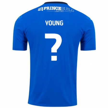 Kandiny Gyermek Tyler Young #0 Kék Fehér Hazai Jersey 2024/25 Mez Póló Ing