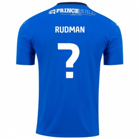 Kandiny Gyermek Nathan Rudman #0 Kék Fehér Hazai Jersey 2024/25 Mez Póló Ing