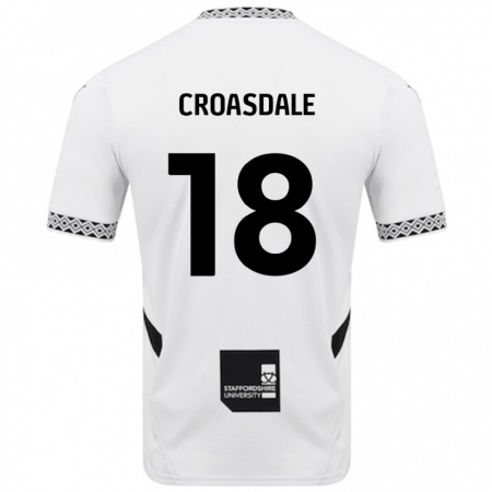 Kandiny Gyermek Ryan Croasdale #18 Fehér Hazai Jersey 2024/25 Mez Póló Ing