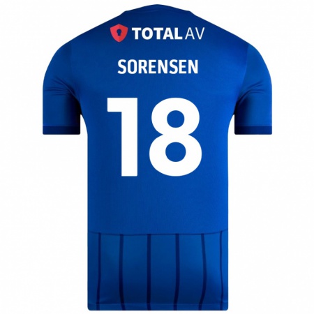 Kandiny Gyermek Elias Sørensen #18 Kék Hazai Jersey 2024/25 Mez Póló Ing