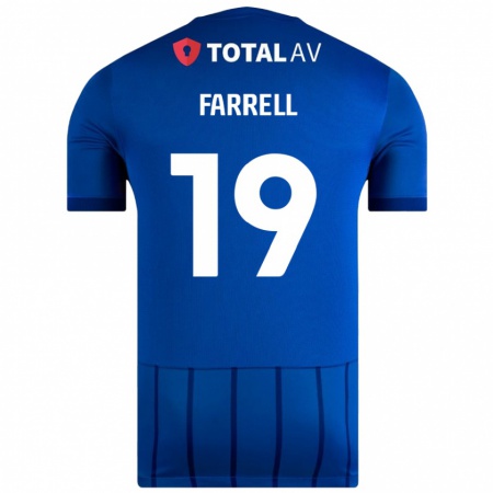 Kandiny Gyermek Jacob Farrell #19 Kék Hazai Jersey 2024/25 Mez Póló Ing