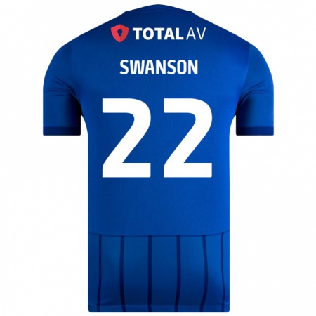 Kandiny Gyermek Zak Swanson #22 Kék Hazai Jersey 2024/25 Mez Póló Ing