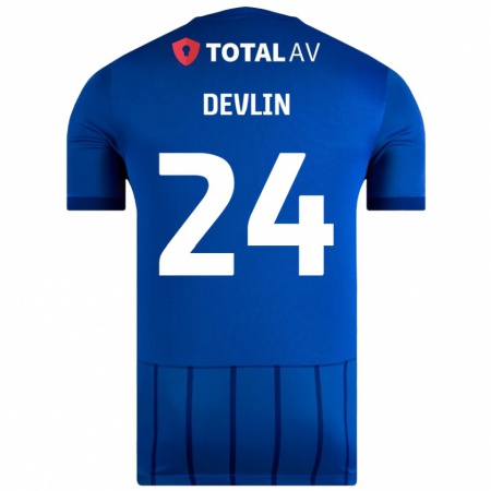 Kandiny Gyermek Terry Devlin #24 Kék Hazai Jersey 2024/25 Mez Póló Ing