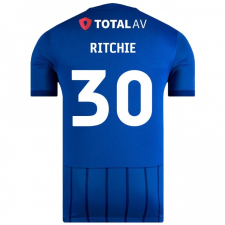 Kandiny Gyermek Matt Ritchie #30 Kék Hazai Jersey 2024/25 Mez Póló Ing