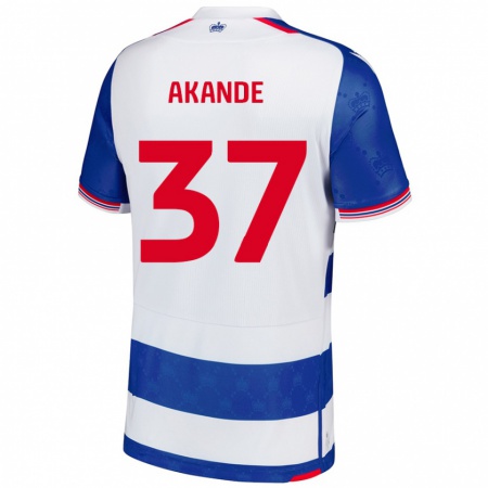 Kandiny Gyermek Adrian Akande #37 Kék Fehér Hazai Jersey 2024/25 Mez Póló Ing