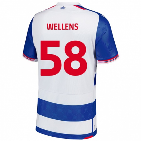 Kandiny Gyermek Charlie Wellens #58 Kék Fehér Hazai Jersey 2024/25 Mez Póló Ing