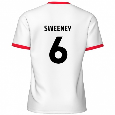 Kandiny Gyermek Dan Sweeney #6 Fehér Piros Hazai Jersey 2024/25 Mez Póló Ing