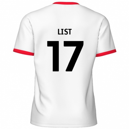 Kandiny Gyermek Elliott List #17 Fehér Piros Hazai Jersey 2024/25 Mez Póló Ing