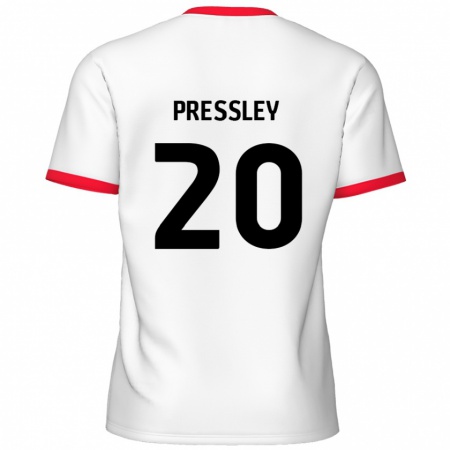 Kandiny Gyermek Aaron Pressley #20 Fehér Piros Hazai Jersey 2024/25 Mez Póló Ing