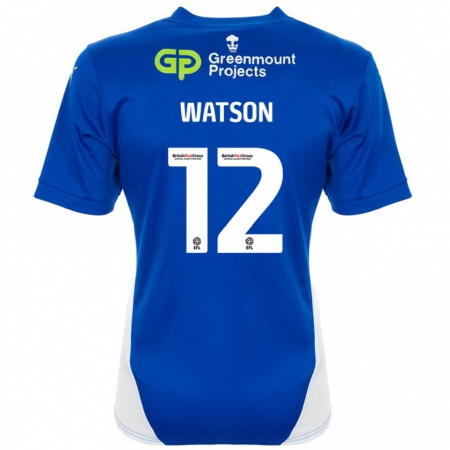 Kandiny Gyermek Tom Watson #12 Kék Fehér Hazai Jersey 2024/25 Mez Póló Ing