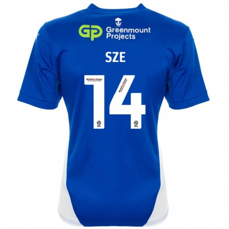 Kandiny Gyermek Chris Sze #14 Kék Fehér Hazai Jersey 2024/25 Mez Póló Ing